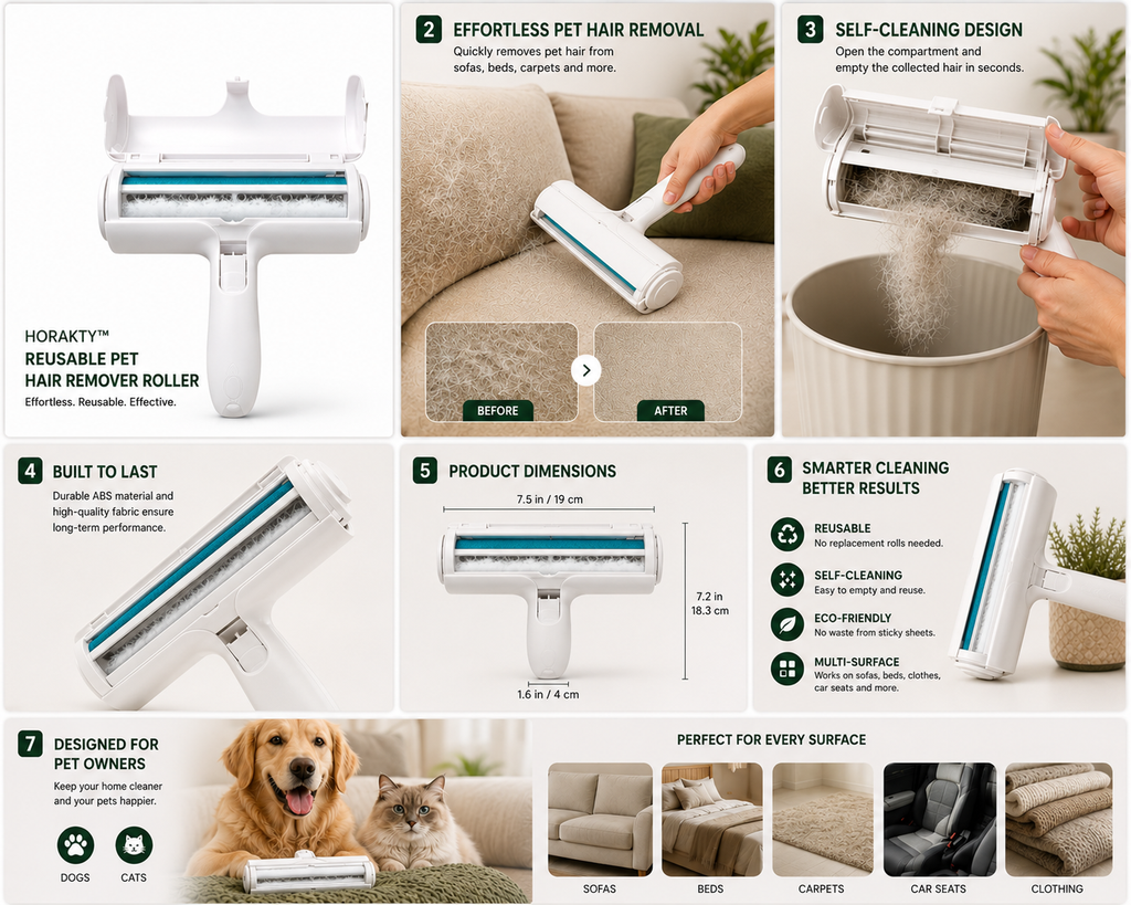 HORAKTY™ Reusable Pet Hair Remover Roller